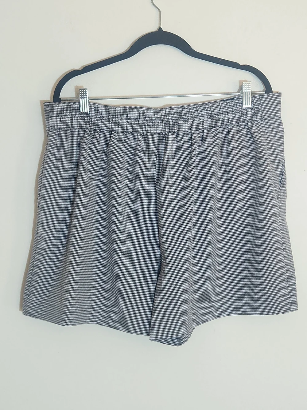 Nicole Miller Navy and White Gingham Tie Waist Shorts Size XL
